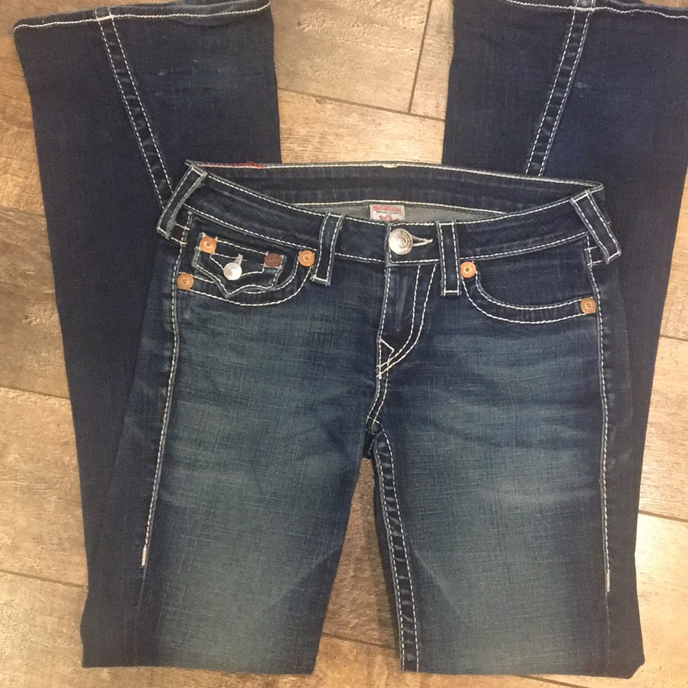 SOLD True Religion Rainbow Joey Dark Wash Jeans